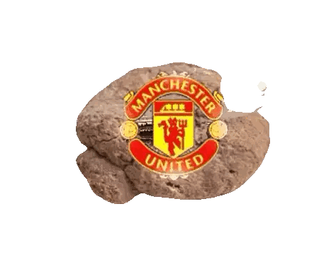 Manchester United Logo On Rock Sticker