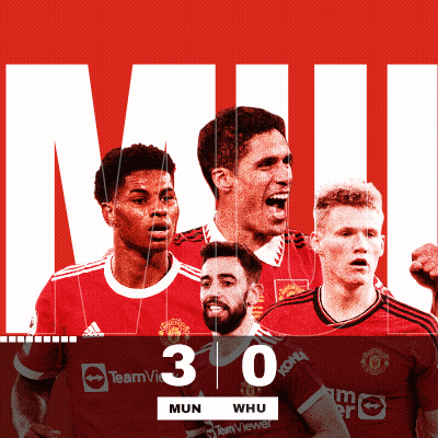 Manchester United Soccer Team Score 3-0 GIF