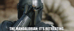 Mandalorian Soldier Retreating