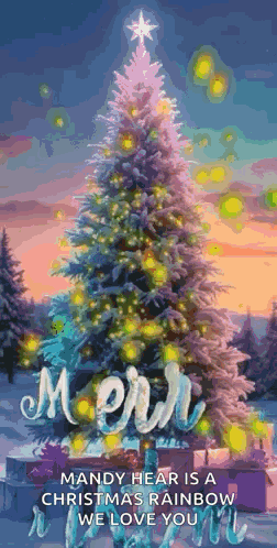 Mandy Hear Christmas Rainbow We Love You GIF