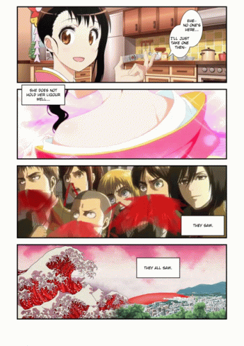 Manga Page Girl Taking Bath Surrounded By People GIF