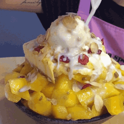 Mango Bingsu Yummy Korean Shave Ice Cream  GIF