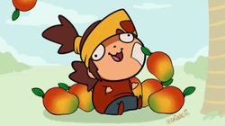 Mango Grin Derp Ripe Fruit Falling Excited GIF