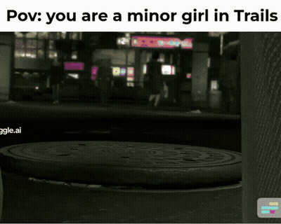 Manhole Cover Saying You Are Minor Girl GIF