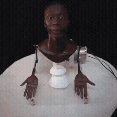 Mannequin Head With Arms Attached GIF