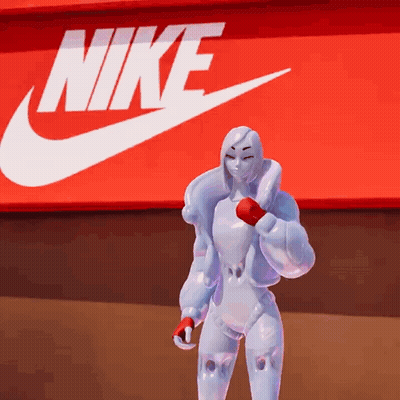 Mannequin In Front Of Large Nike Sign GIF
