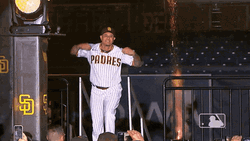 Manny Machado Showing Off Jersey GIF