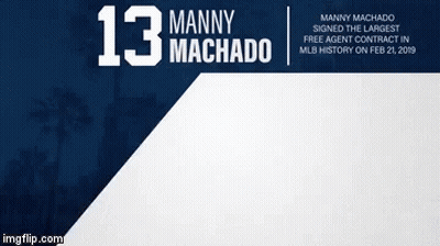 Manny Machado Signed Largest MLB Free Agent Contract Feb 21 2019 GIF