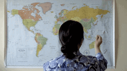 Map Girl Pinning Location Asia GIF