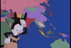 Map Happy Pointing Yakko's World GIF