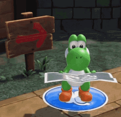 Map Looking For Directions Yoshi Dinosaur GIF