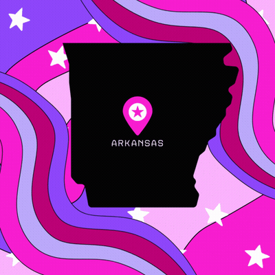 Map Of Arkansas With Pink Star GIF