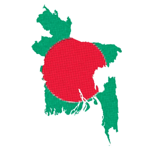 Map Of Bangladesh With Red Circle Sticker