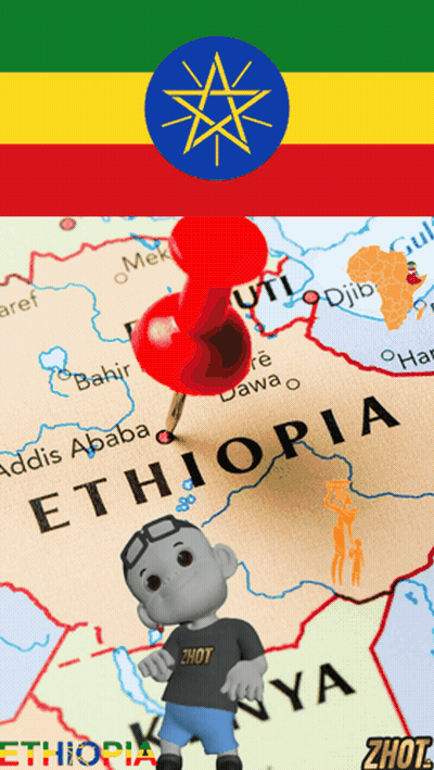 Map Of Ethiopia With Red Pin GIF