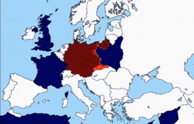 Map of Europe With Countries in Red
