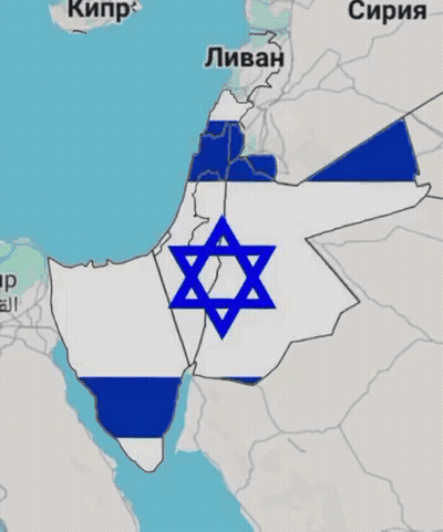 Map Of Israel With Blue And White Star GIF