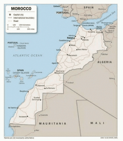 Map Of Kingdom Of Morocco Capital City GIF