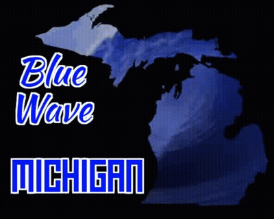 Map Of Michigan With Blue Wave Michigan GIF
