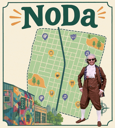 Map Of Noda With Man In Costume GIF