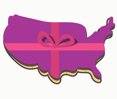 Map Of The United States Filled With Chocolates And Candy GIF