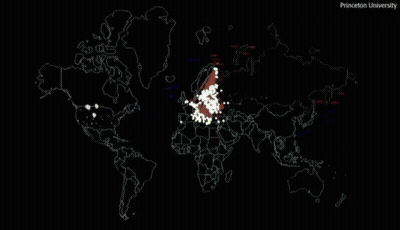 Map Of The World With Princeton University GIF