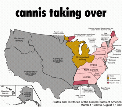 Map Of United States Saying Cannabis Taking Over GIF