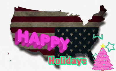 Map Of United States Saying Happy Holidays GIF