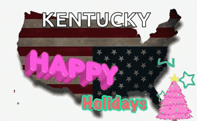 Map Of United States With Kentucky Happy Holidays GIF