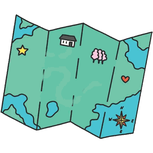 Map With House And Trees Sticker