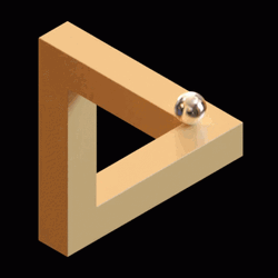 Marble Rolling On Penrose Triangle Optical Illusions GIF