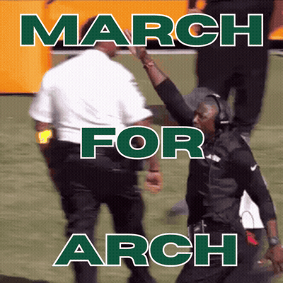 March For Arch Is Written In Green Letters On A Sports Field GIF