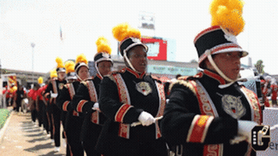 Marching Band With UCSD Sign GIF
