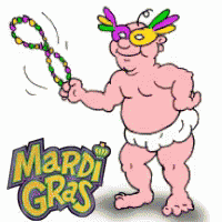 Mardi Gras Beads Baby Sticker GIF