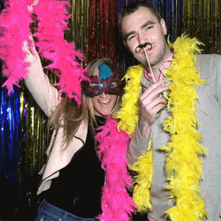 Mardi Gras Photo Booth Kiss GIF