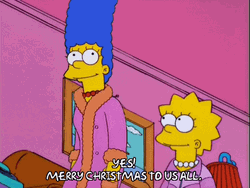 Marge And Lisa Simpson Merry Christmas GIF