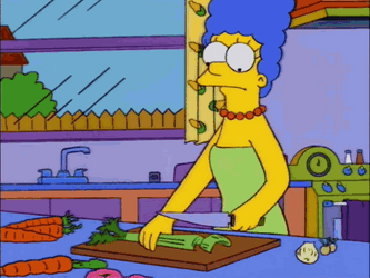 Marge Simpson Cutting Celery GIF