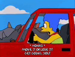 Marge Simpson Driving Crazy  GIF