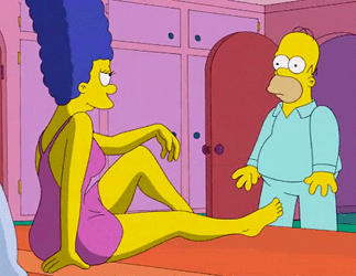 Marge Simpson Teasing Homer Simpson GIF