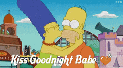 Margie Simpsons Kissing Homer Good Night Babe  GIF
