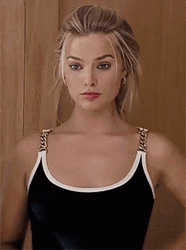 Margot Robbie Nonchalant Blank Stare GIF
