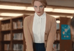 Margot Robbie Silence In The LIbrary GIF