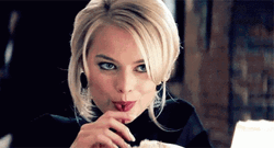 Margot Robbie Teasing Sipping Coktail GIF