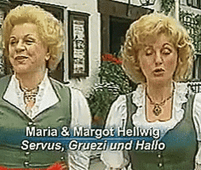 Maria And Margot Hellwig Saying Serveus Gruezi Hallo GIF