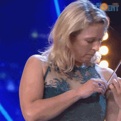 Maria Sandner Playing Smallest Violin GIF