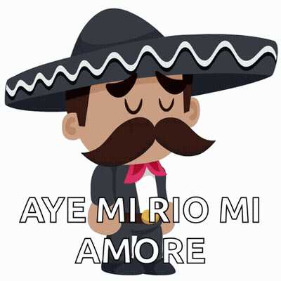 Mariachi Cartoon Saying Aye Mi Rio Mi Amore GIF