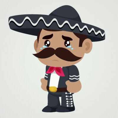 Mariachi With Sombrero And Mustache Crying GIF