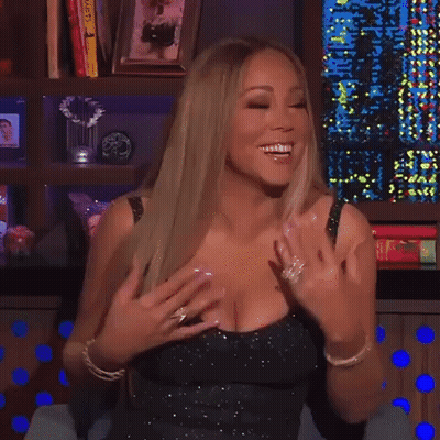 Mariah Carey Smiling In Black Tank Top GIF