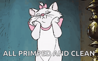 Marie From The Aristocats Covering Face With Paws All Primped And Clean GIF