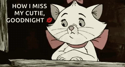 Marie From The Aristocats Is Looking Out A Window With A Kiss On Her Cheek . GIF