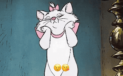 Marie From The Aristocats Is Making A Funny Face With Her Hands . GIF